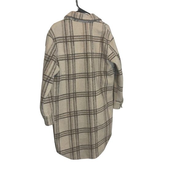 Joie Women's Size Medium Neutral Cream Long Button Up Shacket Sweater Jacket - Picture 7 of 11